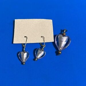 Necklace charm and earrings